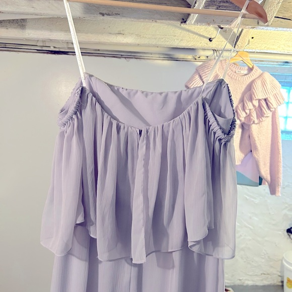 NWOT Lavender Strapless/On/Off Shoulder Maxi Dress Chiffon Full-Length Gown Sz.M - Picture 11 of 12